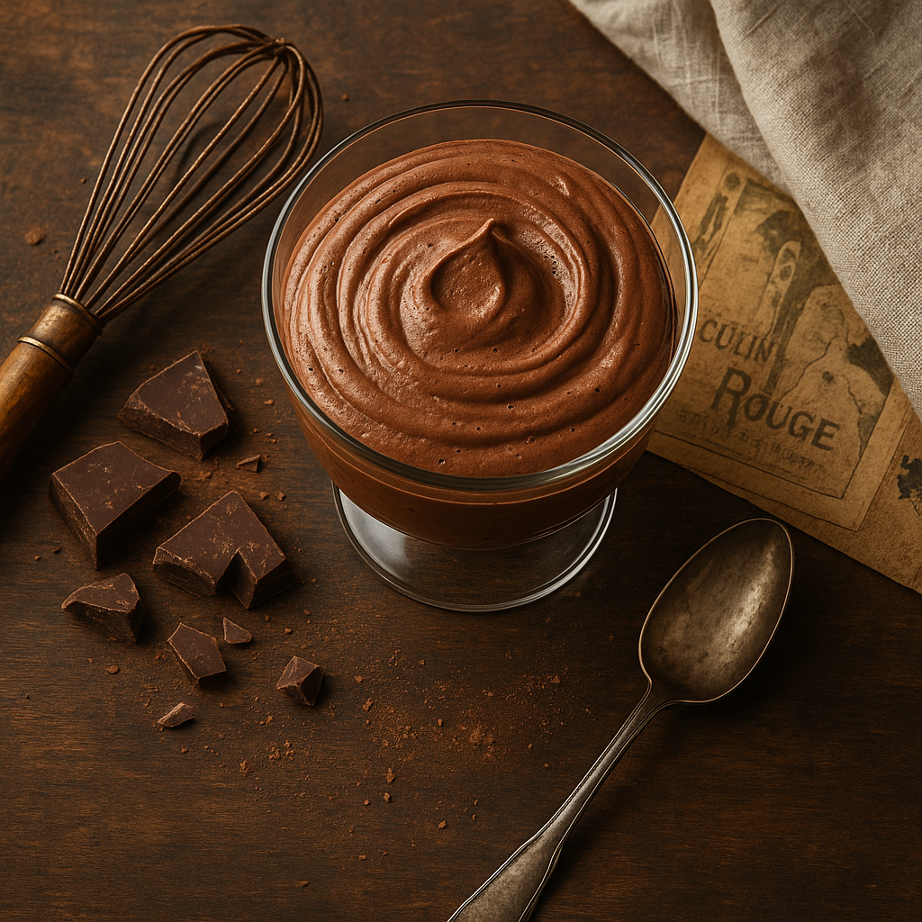 chocolate mousse with whisk in Paris